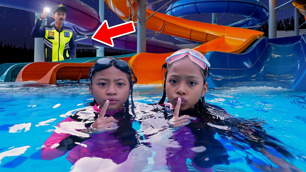 ALUNA DAN AMANDA BERENANG SAMPAI MALAM!! SEMBUNYI DARI SCURITY!!