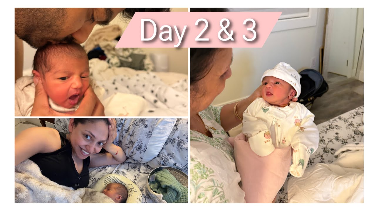День 2 и 3 с нашим новорожденным в Канаде | Восстановление молодой мамы @FeanshuandKeerat