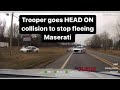 High speed Pursuit - trooper goes head on to stop this suspect #policepursuit #pursuit #policechase