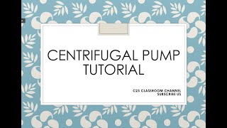 Centrifugal Pump Tutorial 01 - Velocity triangle, whirl velocity, blade angle and pump efficiency