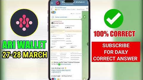 Ari Wallet Today Quiz 27-28 March | Ari Wallet Quiz Today | Ari Wallet Quiz Answers Today | Xenea