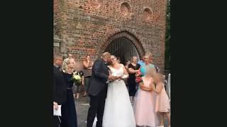 DOVE FAIL Bride and groom’s romantic dove release goes horribly wrong as bird plummets to ground