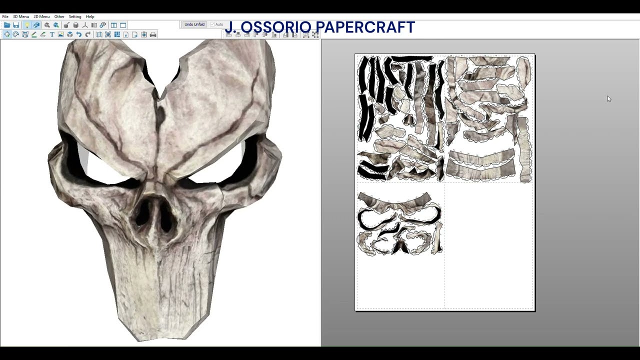 Darksiders2 death mask video modelo terminado en Papecraft - YouTube