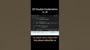 Interview Challenge # 138 || Why Double Exclamation is used in JS #javascript