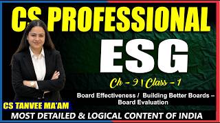 ESG | CH - 9 BOARD EFFECTIVENESS/ BUILDING BETTER BOARDS – BOARD EVALUATION CS Professional
