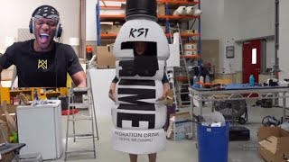 KSI Reacts To Giant PRIME Mascot Suit!