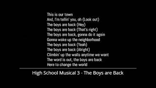 High School Musical 3 - The Boys are Back (Lyrics)