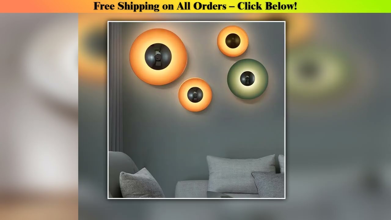 Round Unusual Sconces Led Wall Light Modern Interior Living Room Background Bedroom Bedside Color
