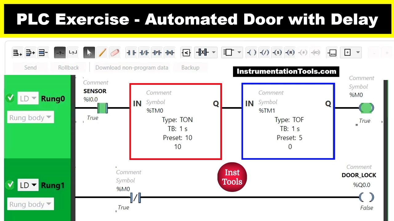 PLC Programming Exercise - Automated Door with Delay - YouTube