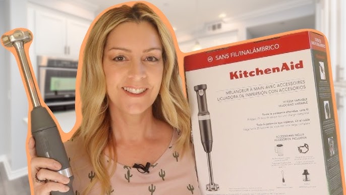 KitchenAid Cordless Variable Speed Hand Blender with Chopper and Whisk  Attachment - KHBBV83 & Cordless 7 Speed Hand Mixer - KHMB732