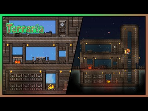   Terraria How To Build A Beginner House 테라리아 건축 나무집 001 50x50 작은 집