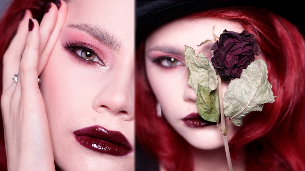 Dark Rose Fall Makeup – Femme Fatale Look 🌹🍷
