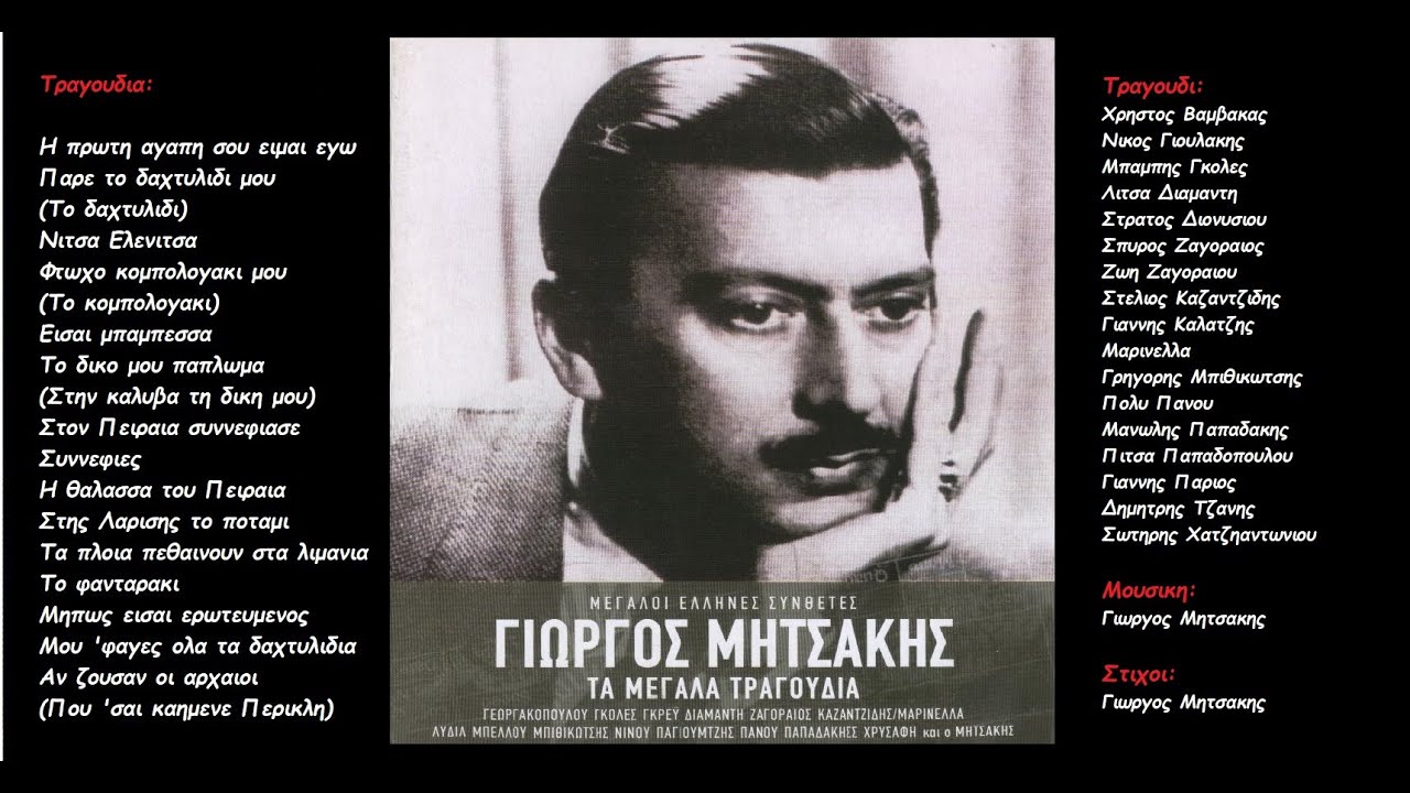 Γιωργος Μητσακης: Τα μεγαλα τραγουδια (cd1) (Ολος ο δισκος)