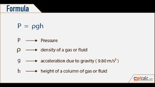 Derivation of the Pressure vs Depth Formula, P = pgh or P = ρgh