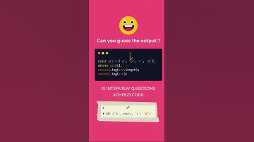 Delete Operator on Array in JavaScript - Interview Question | CheezyCode #shorts