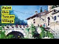 How to paint an Italian Tuscan Village Scene - Watercolour Demonstration by Tim Wilmot #32
