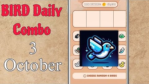 BIRD Daily Combo 3 October 2024 | Bird 🐦 combo today | Bird Code | all AirDrop | birds video