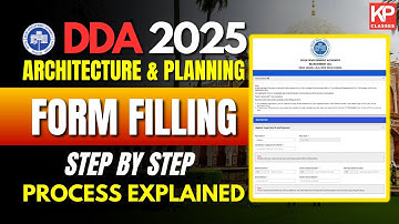 DDA 2025 Form Filling (Architects & Planners) | How To Fill Form for DDA 2025 recruitment?