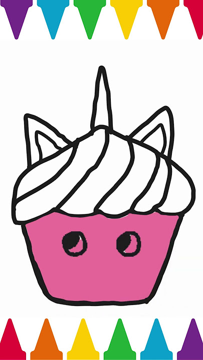 How to Draw a Unicorn Cupcake for Kids | Easy & Fun Coloring Tutorial.               #colornplay