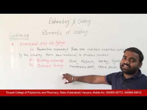 Estimating & Costing; Elements of Costing, Lecture 04 HD - YouTube