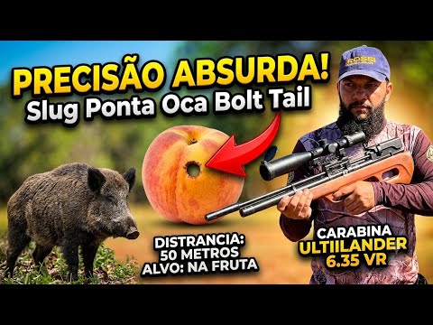 PRECISÃO ABSURDA! SLUG LM 6.35 VR NA FRUTA A 50 METROS , OUTILANDER VR 6.35!