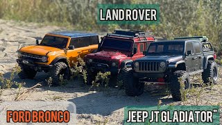 Axial SCX10 III Jeep Gladiator vs TRAXXAS TRX-4 2021 Bronco vs TRX4 Defender | rc off-road