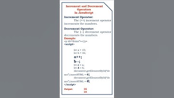 increment and decrement operators in JavaScript #coding  #class #developer
