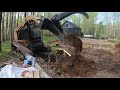 HOW TO PULL OUT STUMPS with a stump bucket