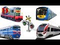 Поезда для детей и игрушечный Железнодорожный транспорт. Развивающие видео про железную дорогу