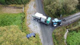 Mobile pyrolysis unit on the move to a new farm, Co Clare, Ireland