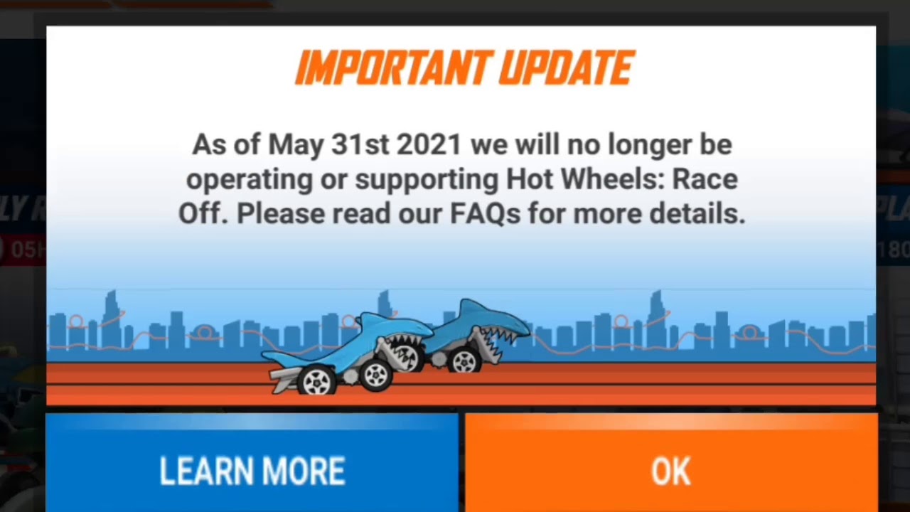 Hot Wheels: Race Off will shut down in the next 2 months...