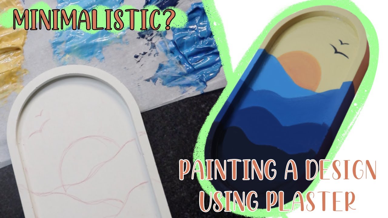 Painting a Concrete Cement Trinket Tray using Plaster of Paris and