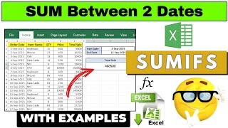 Excel SUMIFS Date Range Formula | Sum between dates & sum with multiple criteria