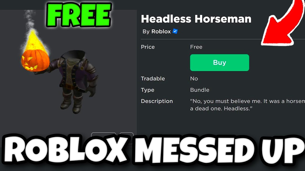 Headless Horseman is FREE (Roblox Glitch) 