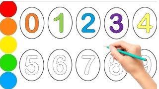 📌Numbers 0 to 9 Coloring Page for Kids | Fun Learning Video 🎨