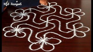 Simple rangoli designs | Muggulu designs for beginners | Deepam kolam designs | KGS Rangoli