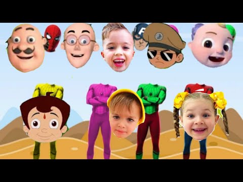 Motu Patlu, Chota Bheem, little Singham, Shiva, CoComelon, Vlad and Niki, Diana & Roma Wrong Heads 4