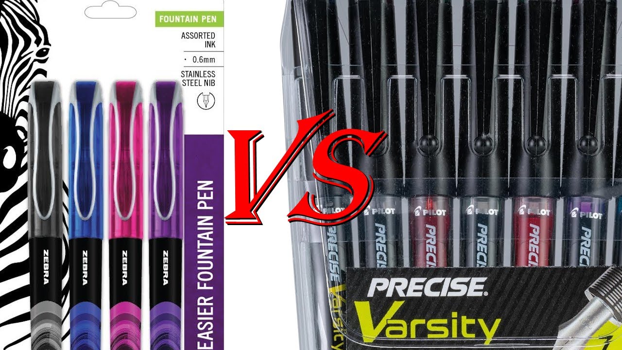 Zebra Pen Fuente - Disposable Fountain - Black, Green, Light Blue, Blue, Violet, Pink & Red Ink - 2 Of Each - Pack Of 14