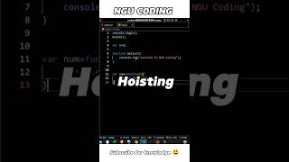 Hoisting in One minute 🕦💯 #javascript #htmlcss #webdevelopment #shorts