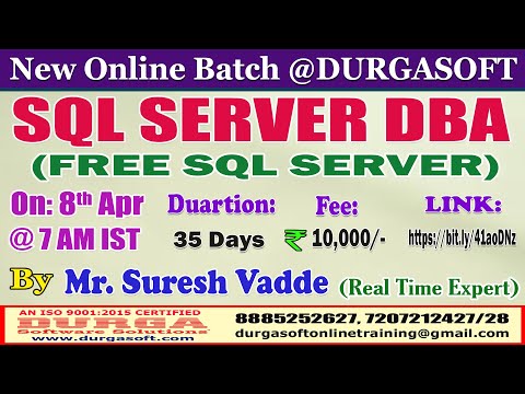 SQL SERVER DBA Online Training @ DURGASOFT