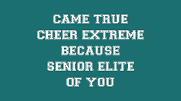 Cheer Extreme Senior Elite Worlds 2013 lyrics (new pyramid song)