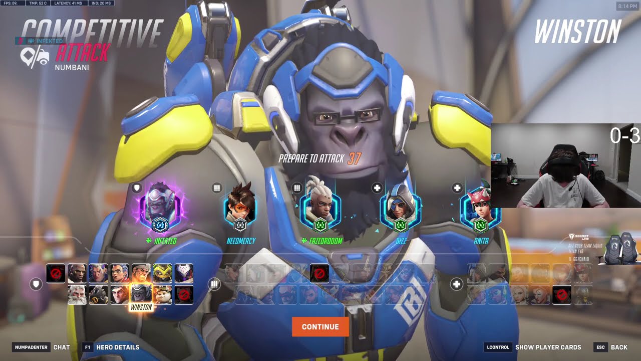 22 тыс. урона! TL INFEKTED Уинстон Overwatch 2, игровой процесс, сезон 18, топ-500