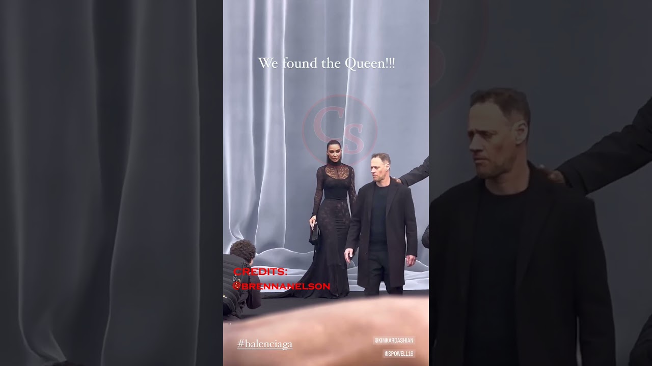 Kim Kardashian Attends Balenciaga Show 2024 Wearing Black Lace Dress - VIDEO