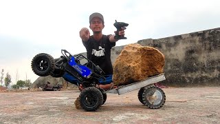 RC Speed Rockweler 4WD Car Soil Transporting Work | RC Car and Trolley heavy load transfer