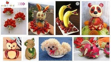 Hướng dẫn cắt tỉa mâm ngũ quả trung thu | Cách bày mâm cỗ trung thu | Cắt tỉa hoa quả | #smileart