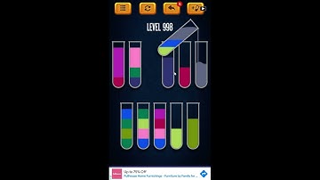 Water Sort Puzzle - Color Liquid Sorting Game Level 998 Solution