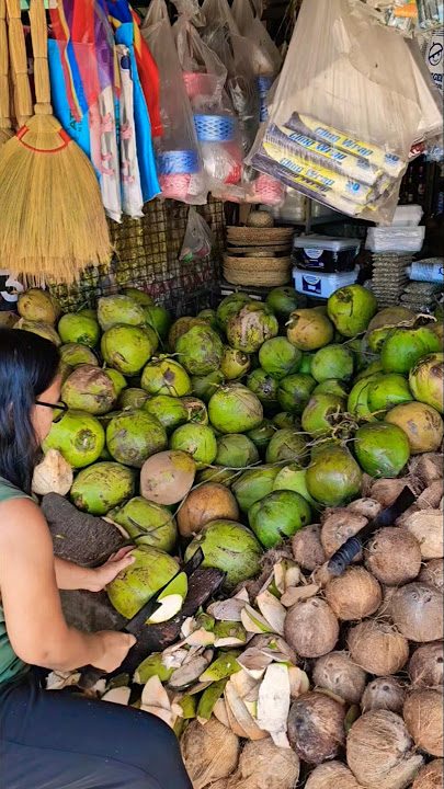 Bacarra Public Market Fresh Buko #shorts #travel #freshbuko #philippines #coconut #ilocosnorte
