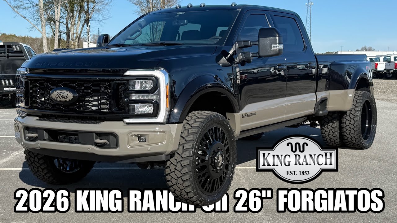 Ford F450 KING RANCH 2026 года выпуска, заниженная подвеска на 2,5 дюйма, шины 37 дюймов и диски ...