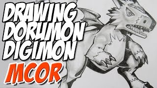How to Draw Dorumon from Digimon Anime | Easy Pencil Drawing