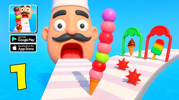 Stacky Ice Cream Runner 3D - Gameplay Walkthrough Part 1 - Stacky Ice Cream Runner! (iOS, Android)